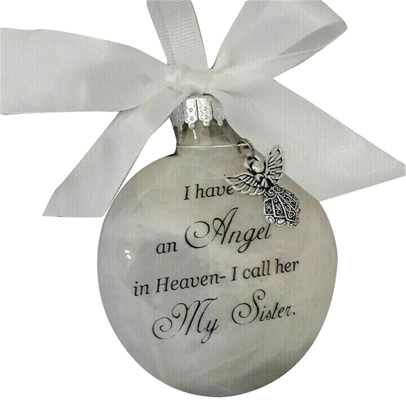 

Christmas Ornaments Feather Ball Angel In Heaven Memorial Ornament Decorative Pendant Xmas Tree Decor Christmas Decorate WWO