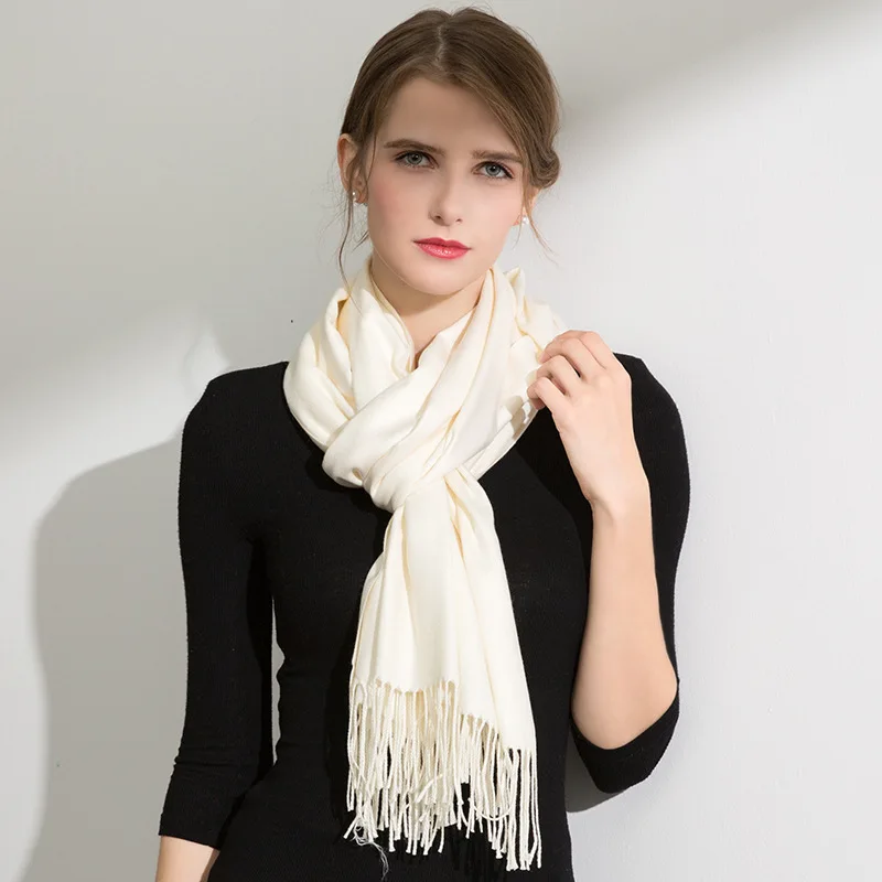 

Jbersee Women Scarf Luxury Brand Winter Cashmere Scarf Tassel Ladies Thick Warm Scarves High Quality Female Poncho Shawl 200*70