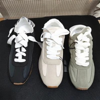 daddy shoes 2021 autumn new beige stitching retro casual all match womens white shoes