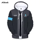 Новинка 2021, лидер продаж, модные толстовки с капюшоном Детройта стать человеком, мужскиеженские толстовки, повседневные мужские топы с 3D-принтом Детройта стать человеком