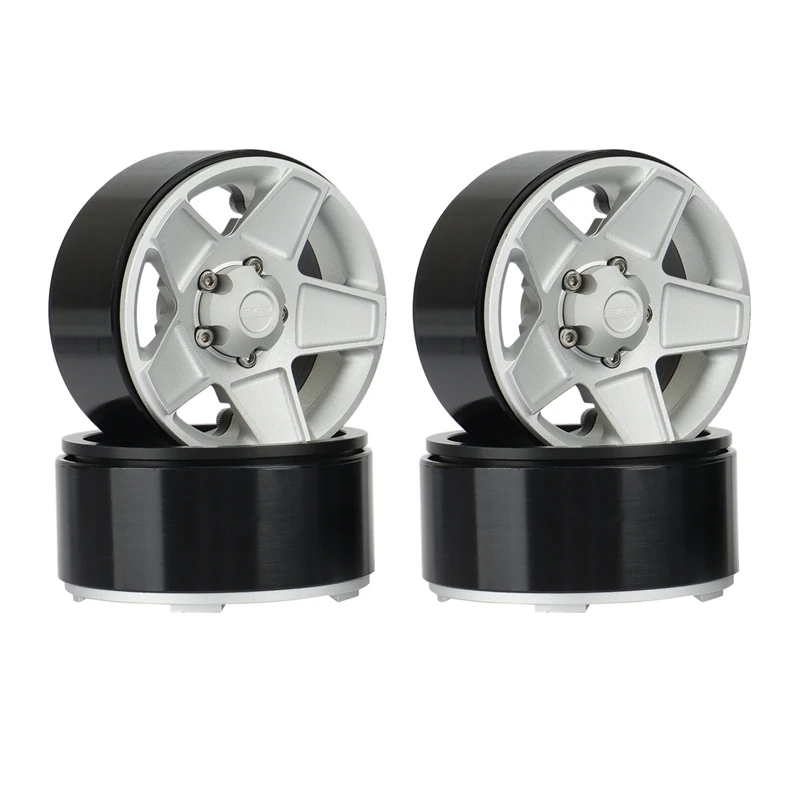 

4PCS Metal 1.9 Beadlock 5-Spokes Wheel Rims Hub for 1/10 RC Crawler Car Traxxas TRX4 D90 D110 Axial SCX10 90046