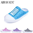 Туфли Airavata женские для сада и пляжа, сандалии без застежки, плоская подошва, повседневные холщовые шлепанцы, с перфорацией, летние Тапочки