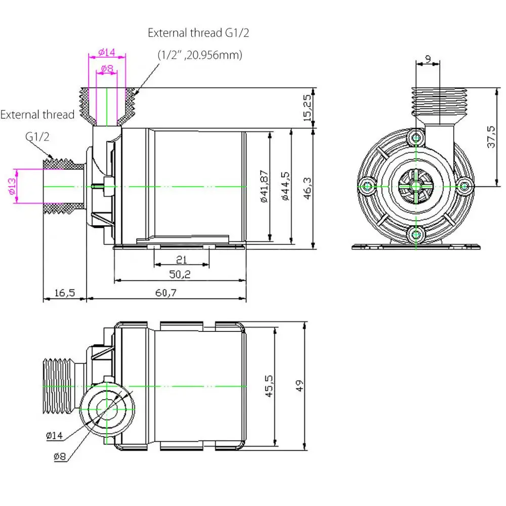 800л/ч 5 м DC 12V 24V Солнечный бесщеточный мотор водяной насос циркуляции|Насосы| |