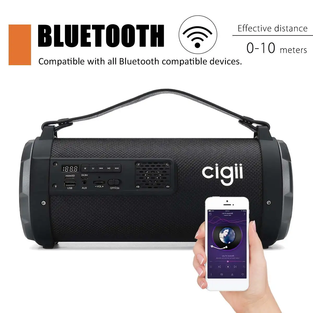 CIGII 4 ''сабвуфер портативный bluetooth динамик 360 объемный звук ПК с RGB подсветкой AUX