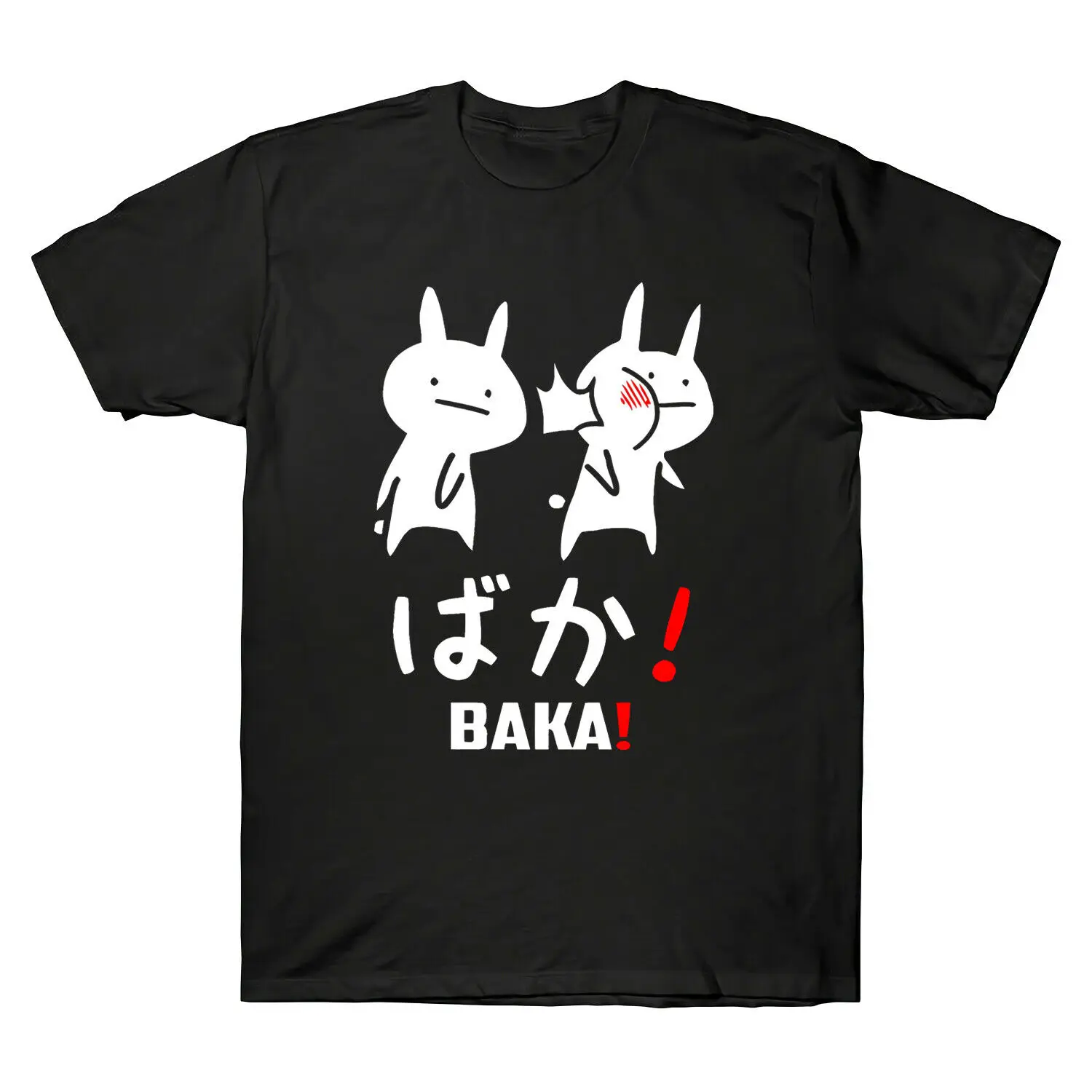 Забавная Мужская футболка с рисунком аниме Baka Rabbit Slap Otaku японская манга смешная
