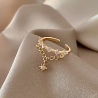 karopel classic star element pendant gold opening rings for woman korean fashion jewelry wedding party girls unusual sexy ring
