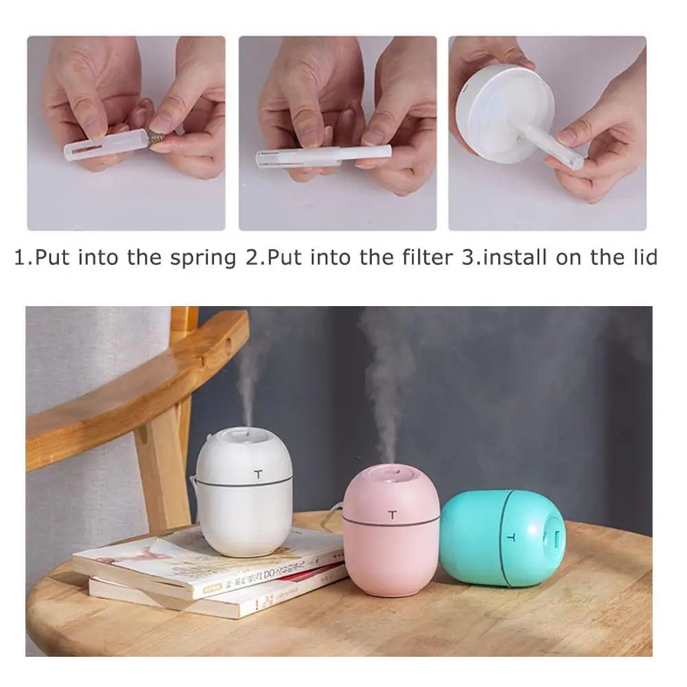 

Mini Air Humidifier USB Essential Oil Diffuser Purifier Aroma Anion Mist Maker Humidifier Moisturizing For Bedside Office Car