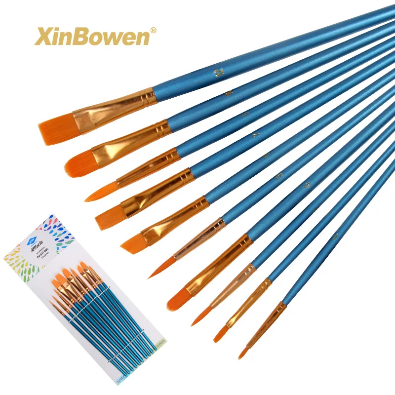 

Набор из 10 нейлоновых многоцелевых ручек с крючками для волос, перламутровые синие акварель масляная краска кисти для искусства