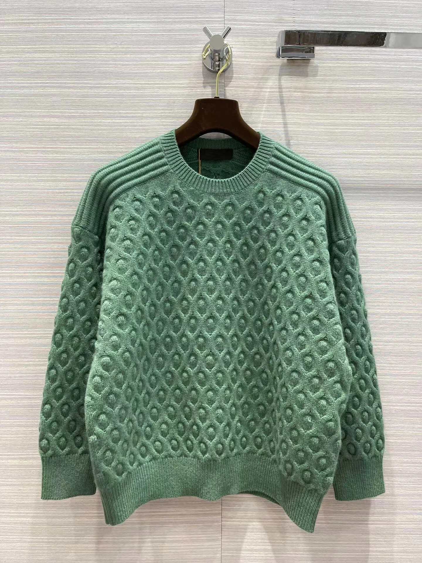 2021 Winter Green Sweater Women Knitted Casual Clothes High Quality 100% Cashmere Loose Pullover