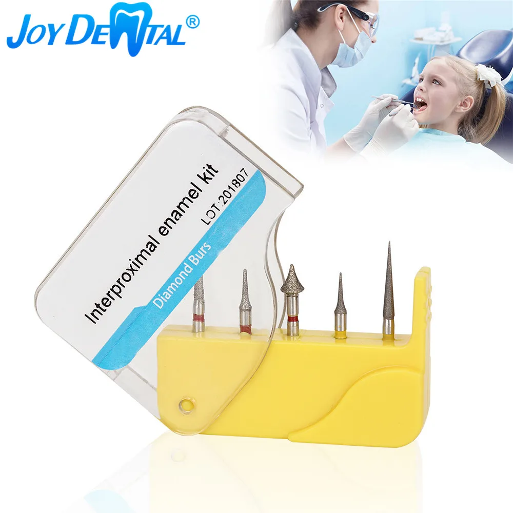 5 Pieces Dental Orthodontic Interproximal Enamel Kit Diamond Burs For High Speed Handpiece Cutting Grinding Polishing