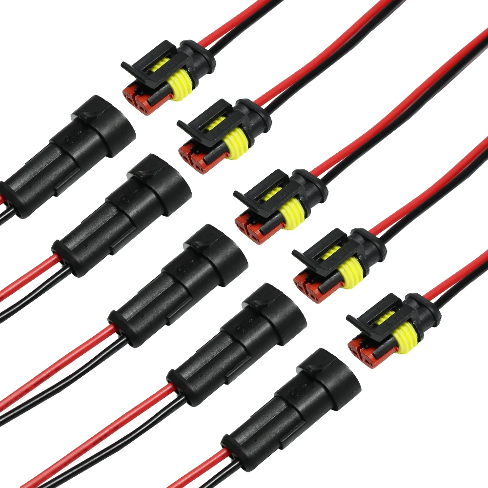YUNPICAR 5Kit 2 Pin Way 16 AWG Автомобильный водонепроницаемый Штекерный соединитель серии