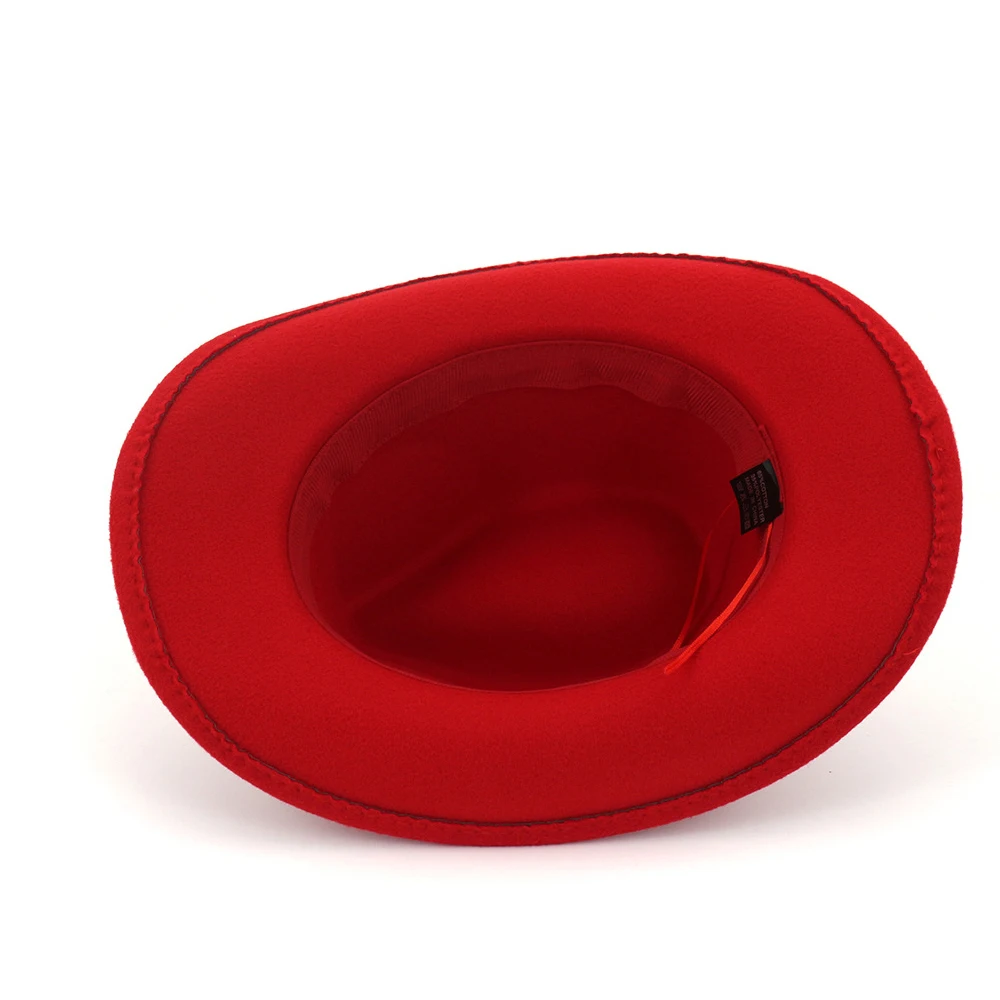 Мужская и Женская Ковбойская шляпа в западном стиле с широкими полями кожаным