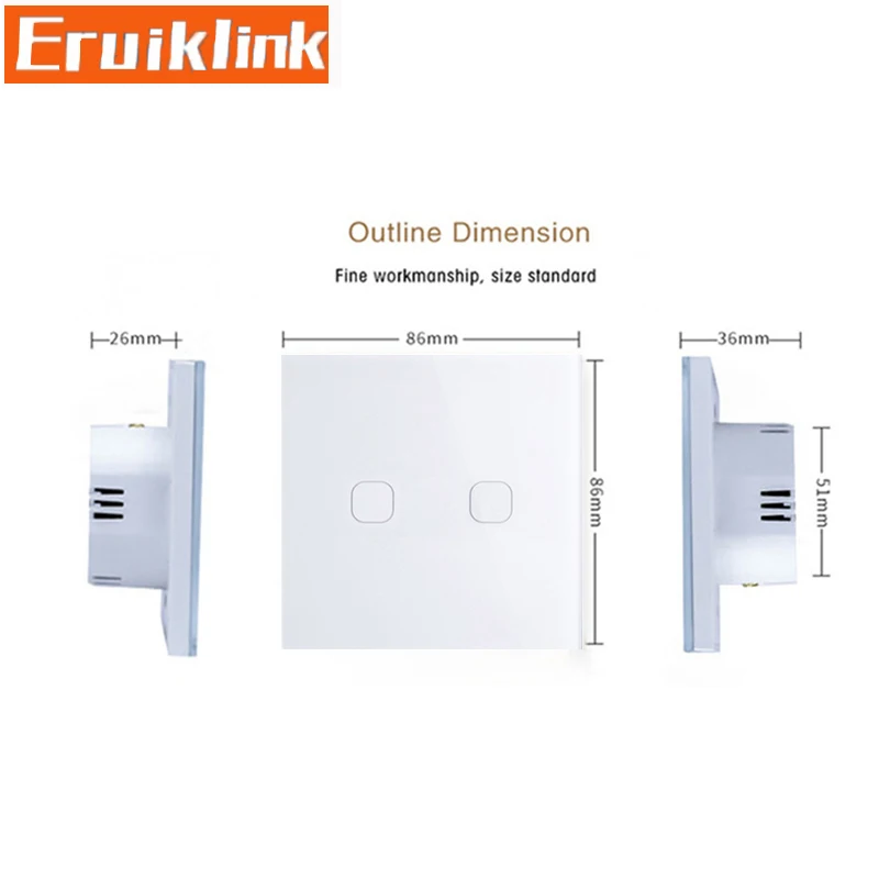 Стандарт ЕС/Великобритании сенсорный переключатель с Wi Fi управлением 1/2/3 банды 1