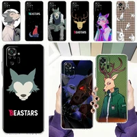 luxury phone case for xiaomi redmi note 9s 9 8 10 pro 7 8t 9c 9a 8a k40 silicone crystal clear cover beastars japanese anime