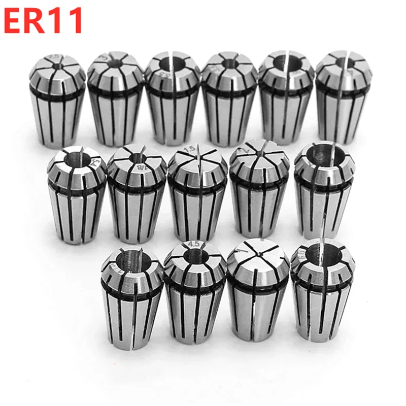 15 шт./компл. ER11 6 35/3 17/1/1.5/2/2.5/3/3.5/4/4.5/5/5.5/6/6.5/7 мм Пружинные цанговые патроны держатель