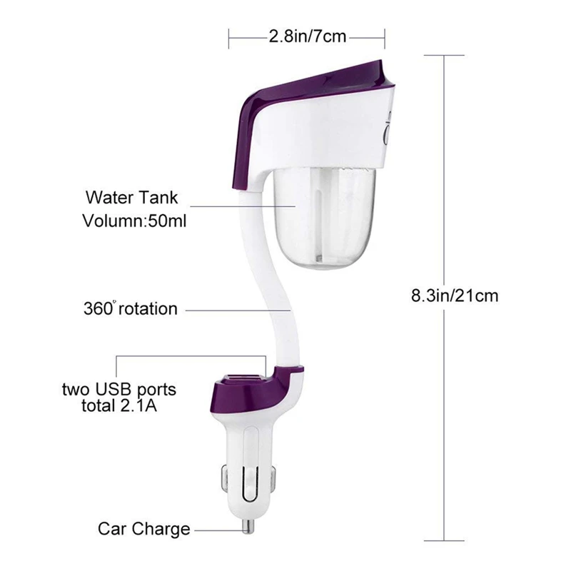 Автомобильный диффузор увлажнитель автомобильный Ароматерапевтический 12 В С 2