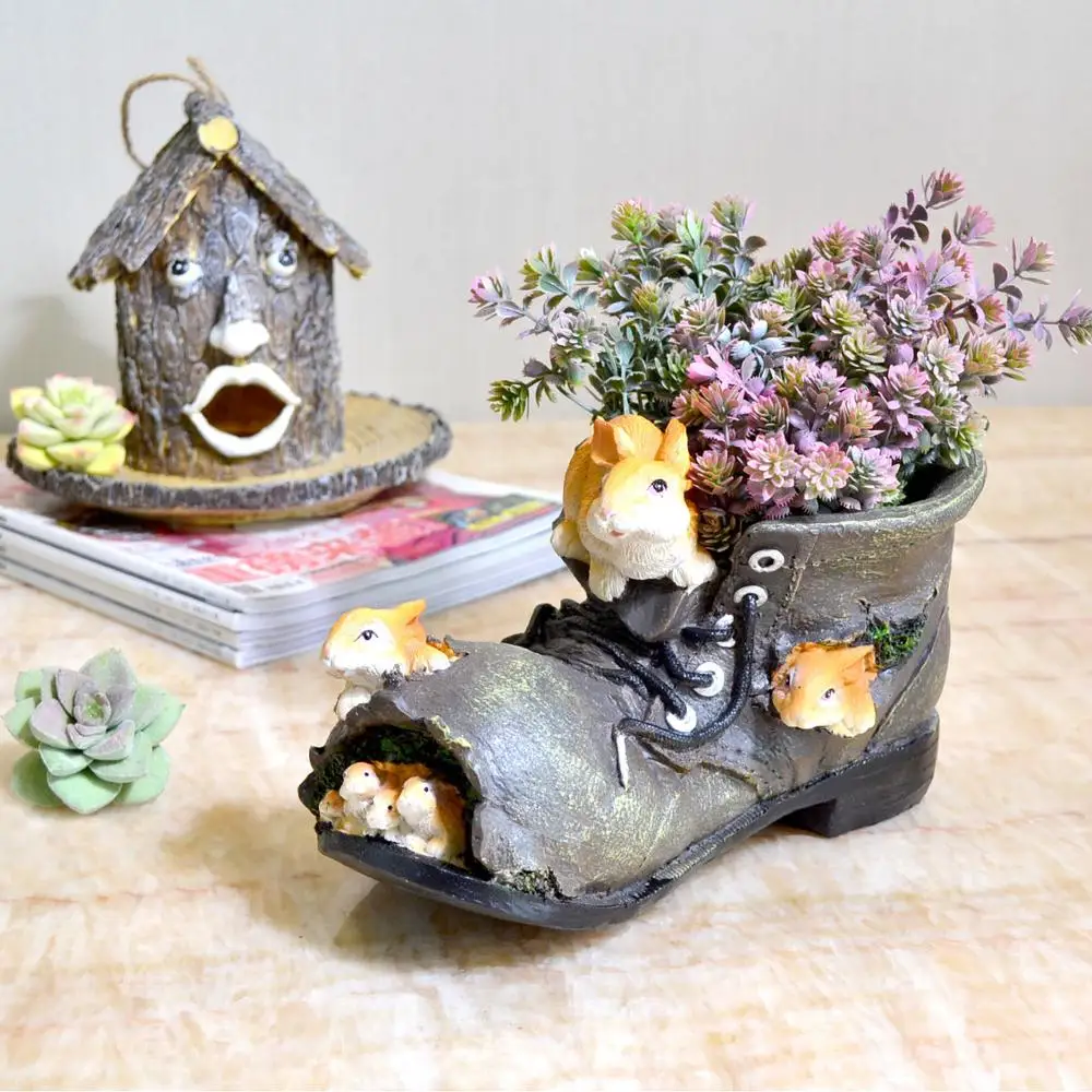 Креативная уличная садовая обувь с изображением сквира украшение для цветочного