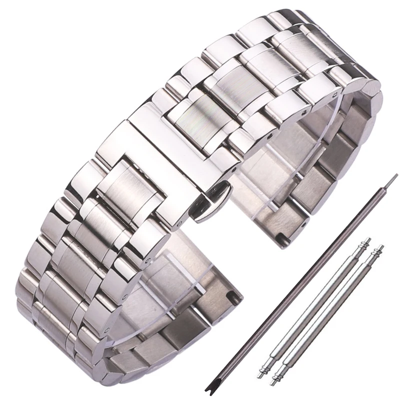 Браслет из нержавеющей стали 18 мм 24 женские Модные металлические Ремешки для