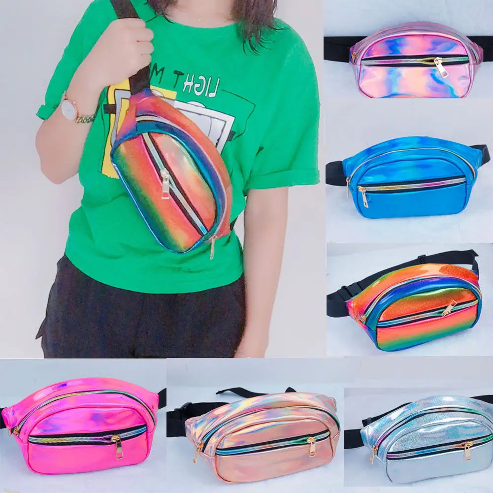 

Fashion Unisex Clear Glitter Sport Running Bum Bag Fanny Pack Travel Waist Money Belt Zip Pouch Wallet 6 Colors