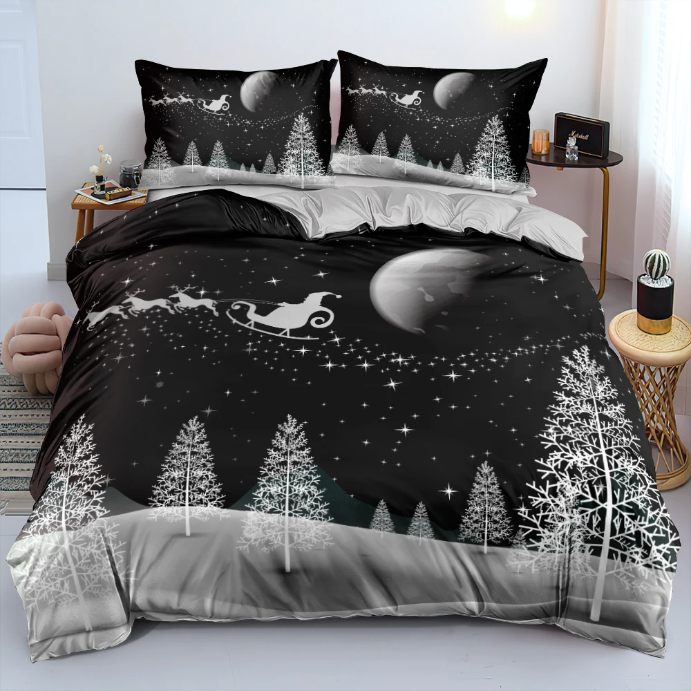 

3D Duvet Cover and Pillowcase(s) Set Christmas Quilt Covers Pillowcase Bedding Sets King Bed Linens Beddings