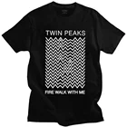 Модная мужская футболка Twin Peaks, футболка из чистого хлопка с коротким рукавом и надписью Fire Walk With Me David Lynch, футболка, одежда, подарок