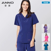 anno non stick hair scrubs set elasticity nurse uniform slim fit nursing dress pet hospital staff cloths veterinary work wear