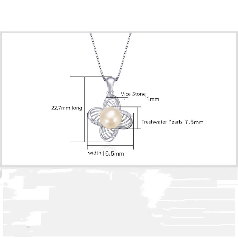 Ожерелье до ключицы из серебра 925 пробы с пресноводным жемчугом