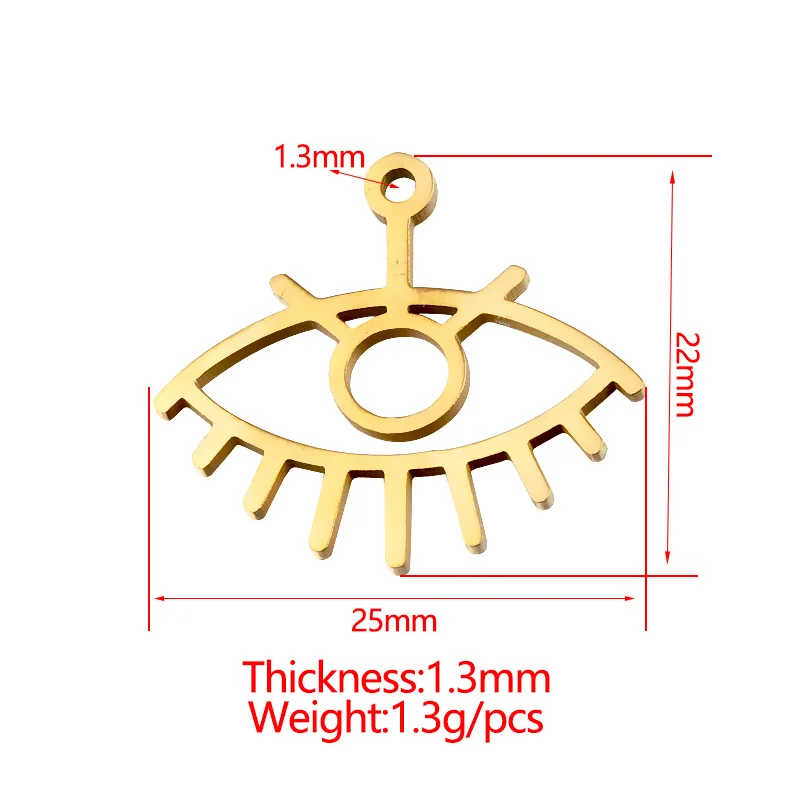5 шт./лот из нержавеющей стали золотые преувеличенные полые глаза демона Подвески