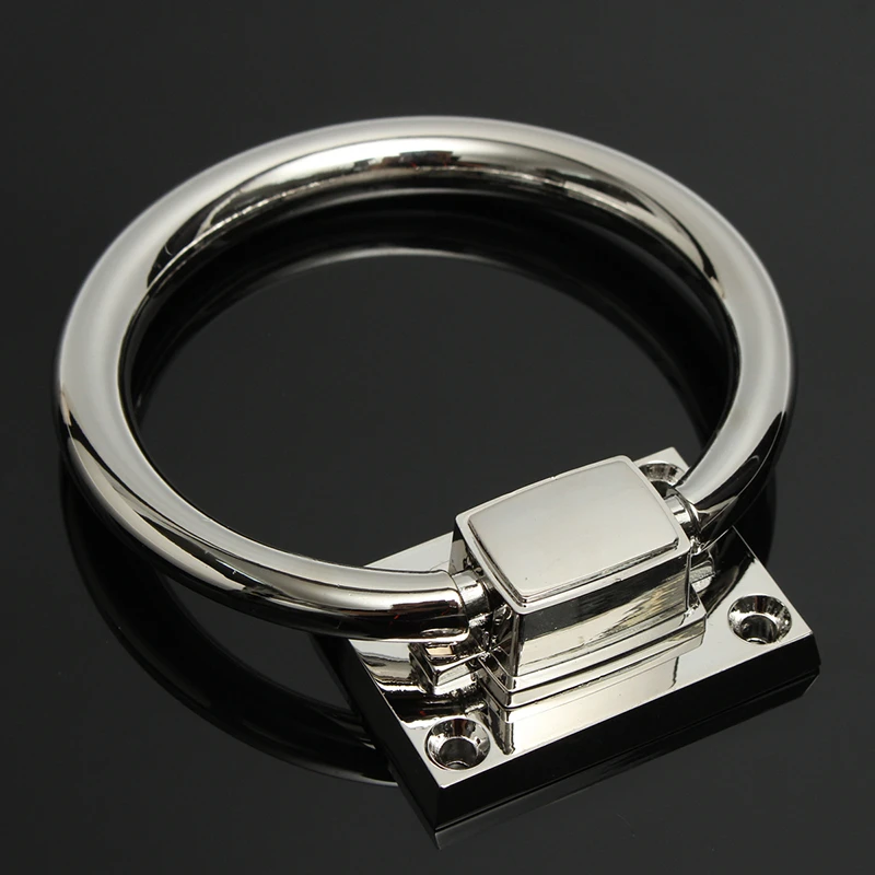 Дверная ручка вытяжное кольцо блестящее серебро капля деревянный дверной