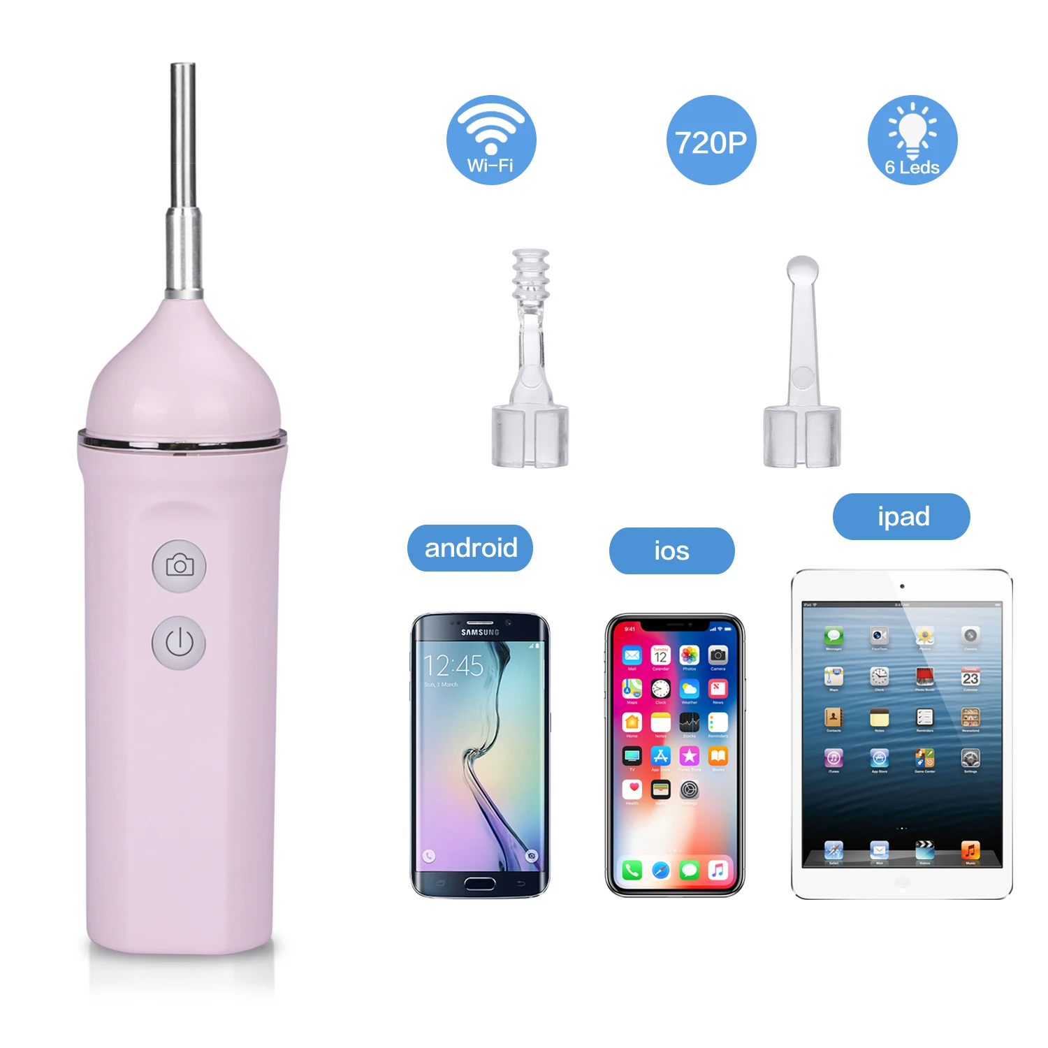 Dodosee 4,3 мм беспроводной ушной эндоскоп Wifi ушной прицел камера USB ушной очиститель инструмент 6 светодиодный для IOS Android PC ушной очиститель эндоскоп