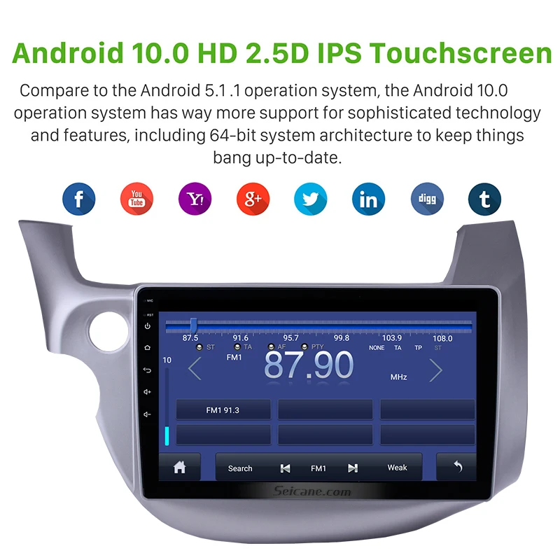 Автомагнитола Seicane DSP QLED 2Din Android 10 0 GPS для HONDA FIT JAZZ 2007-2013 мультимедийный плеер Wifi 4G RDS