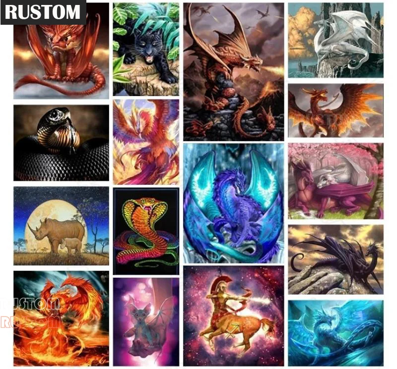 

Domineering Dragon Animal Diamond Painting Square Diamond Round Diamond Modern Living Room Bedroom Art Decoration Rustom