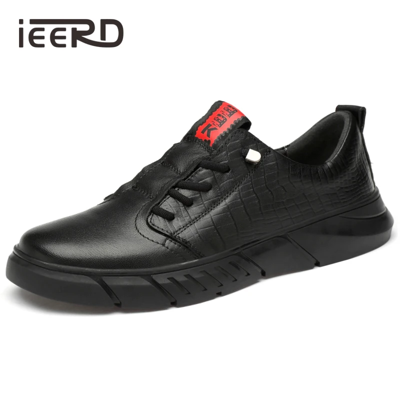 

100% Genuine Leather Casual Shoes Men Fashion Sneakers Autumn Men Flats Plus Size 37-46 Board Shoes