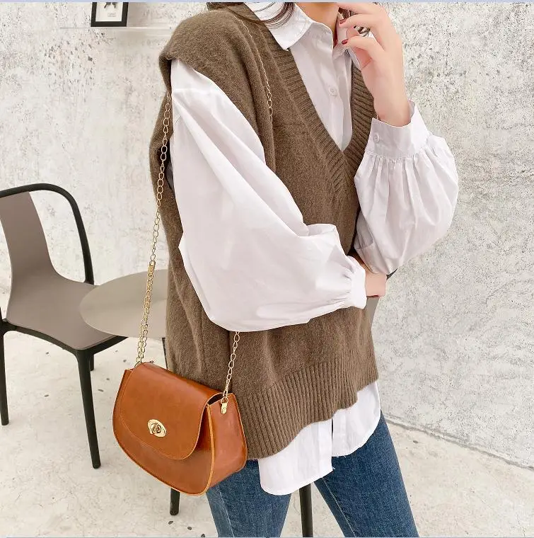 

New Arrival Women Fashion Solid Color Crossbody Bag Stylish Chain Shoulder Bag for Ladies Female