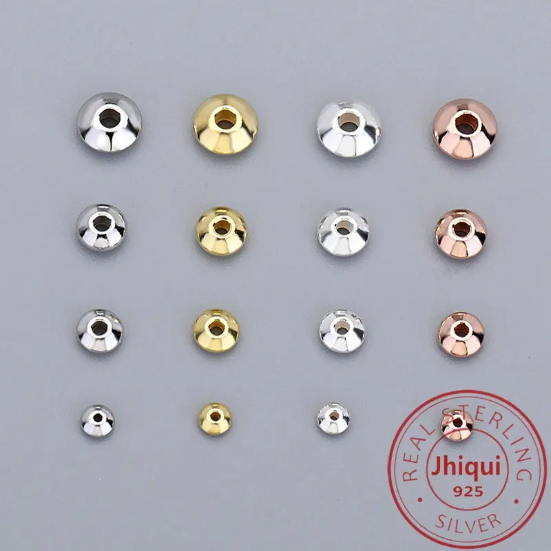 20 штук 925 стерлингового серебра рондели разделительные бусины для браслетов или