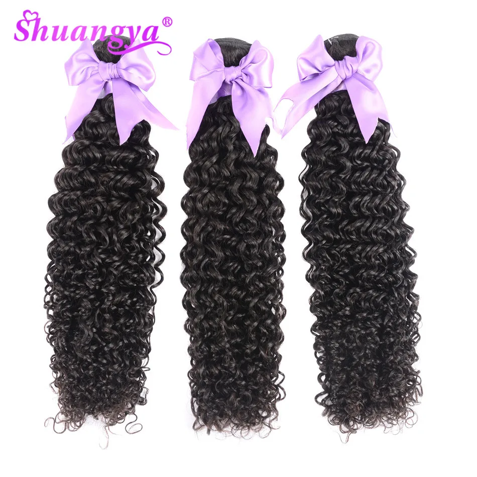 Монгольские курчавые пучки волос 3 шт./лот 100% натуральные волосы Remy 8 28 дюймов