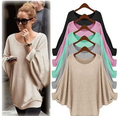 

Women Sweater Oversized Batwing Sleeve Baggy Winter Loose Sweater Women Pullovers Winter Jumpers Knitwear Loose Sweater Ladies