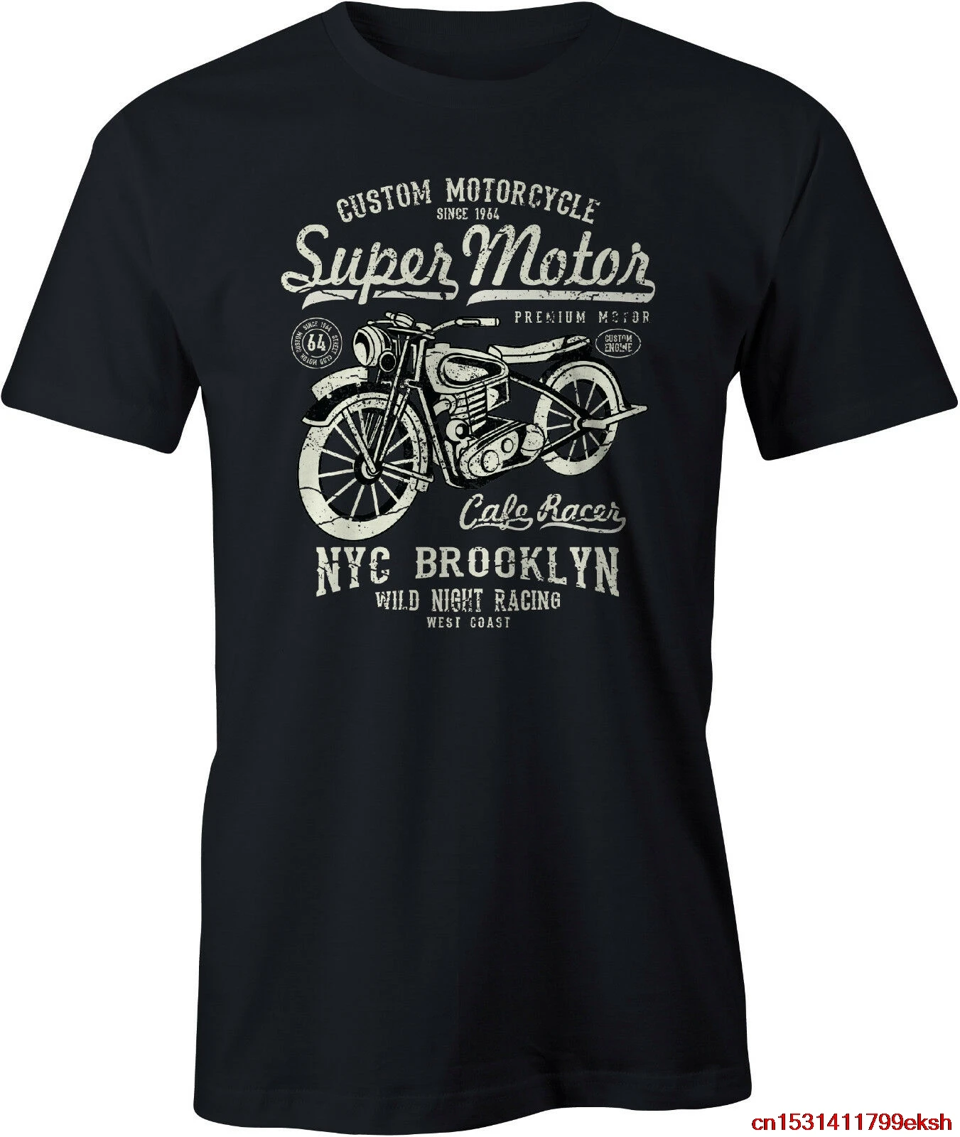 Футболка Super Motor Custom мотоциклетная ретро Бруклин кафе гоночный мотоцикл