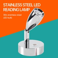 rv reading lamp stainless steel led light 12v 24v on board bedside wall lamp with touch switch and usb interface