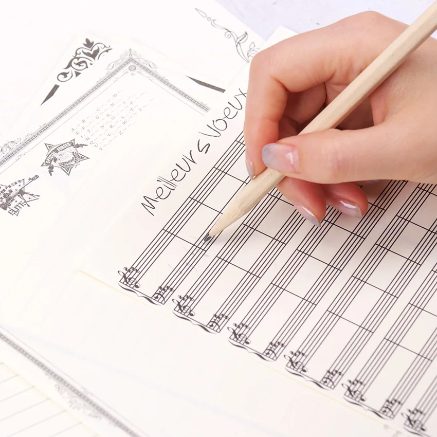 8 шт. винтажная бумага с буквенным принтом крафт узоров надпись романтический