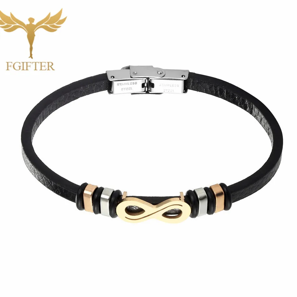

Fashion Women Charm Bracelets Infinity Style Bracelet Stainless Steel Jewelry Accessoriess Cuff Leather Bangles pulceras