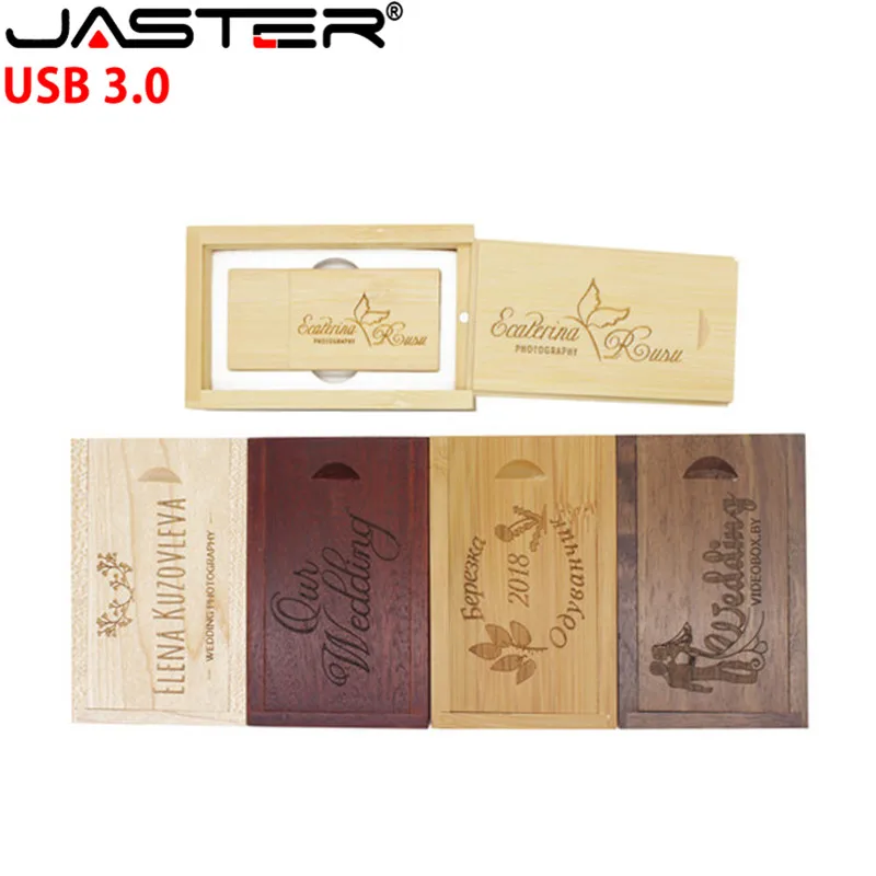 JASTER флеш накопитель из дерева настраиваемый логотип USB флэш 16 ГБ 32 64 Гб 3 0