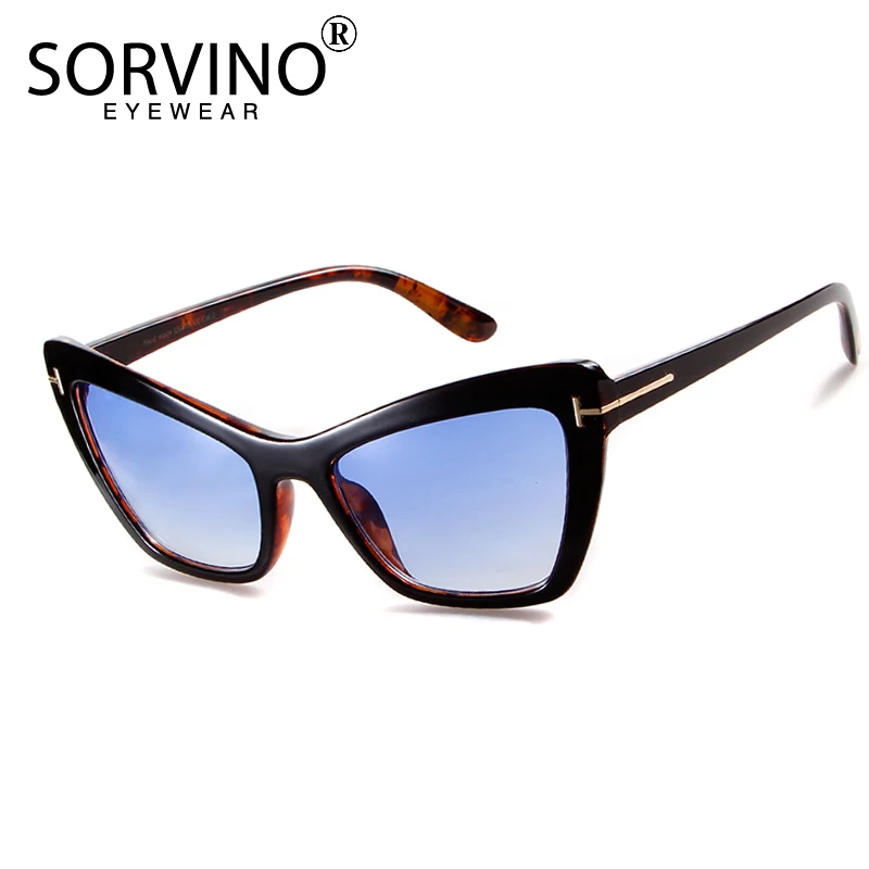 Женские прямоугольные солнцезащитные очки SORVINO коричневые кошачий глаз бежевого