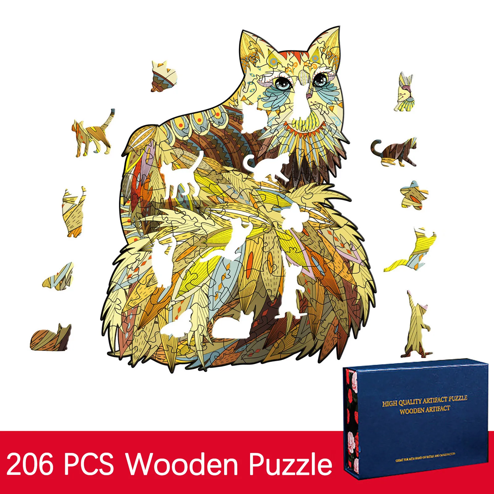 

Wooden Jigsaw Puzzles For Adults Kids 206 Pieces Diy Animal Print Creative Snake Wooden Jigsaw Puzzle Improve Concentration#lr