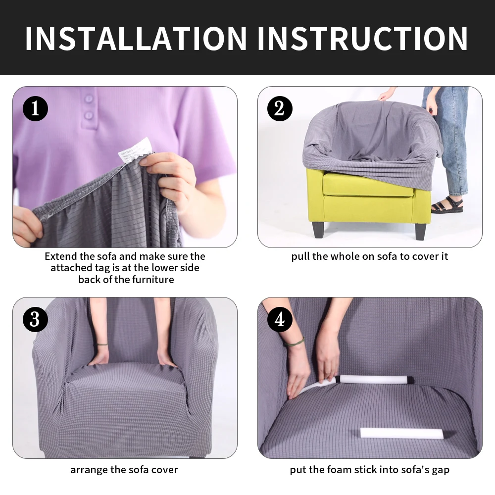 

Tub Sofa Slipcover Stretch Cover for Armchair Sofa Couch Living Room Single Seater Furniture Elastic Couch Armchair Cover