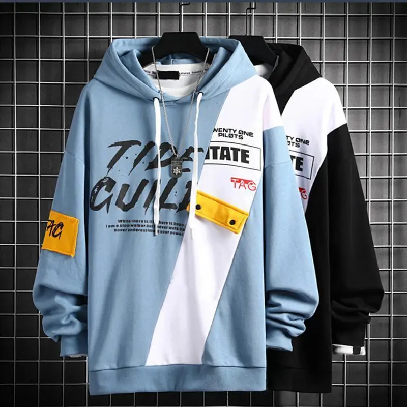 Мужские топы в стиле хип-хоп уличная одежда крутая Черная Толстовка рок мужской