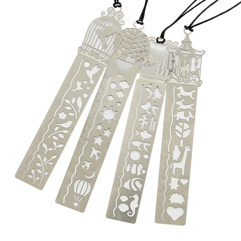 Железная Закладка Набор линеек 4 полые милый рисунок шаблон картина трафарет для