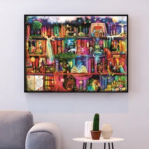 HUACAN вышивка крестиком книжная полка декорации Рукоделие наборы вышивка пейзажные наборы белый холст Сделай Сам домашний декор 14CT 40x50cm