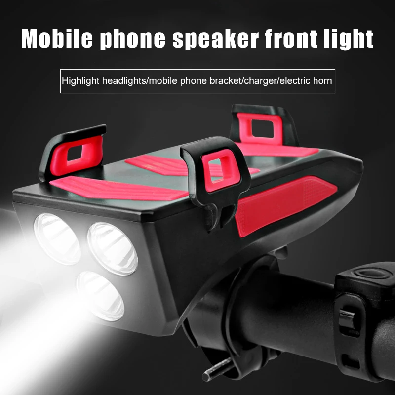 Светодиодный 4 в 1 водонепроницаемый Передний фонарь для велосипеда|Подставки и