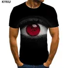 Мужская футболка с коротким рукавом KYKU, черная вечерние ная футболка с 3D-принтом глаза и игральных карт, лето 2019